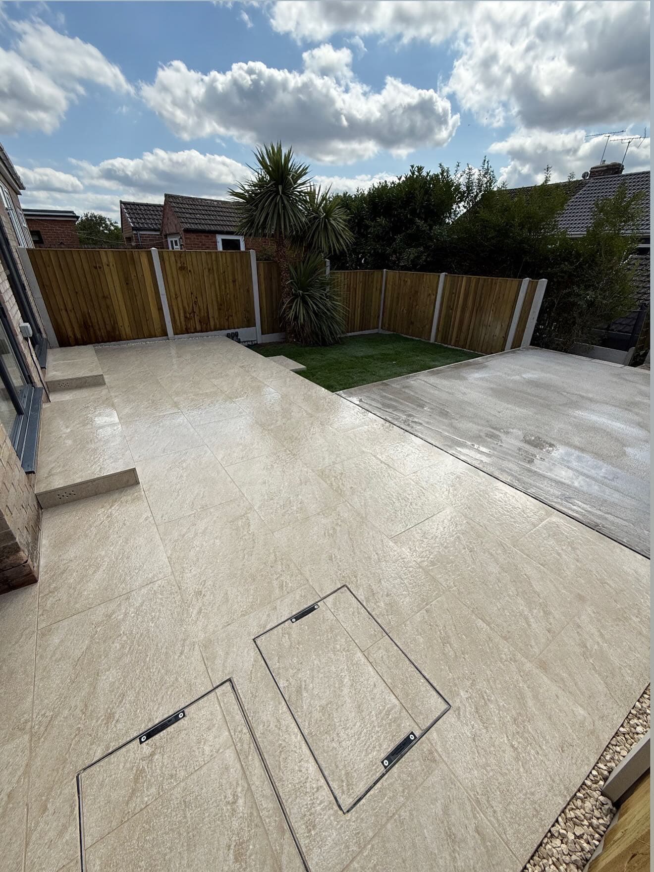 Porcelain & Sandstone Paving project 2 — Coppermill Landscapes Chesterfield