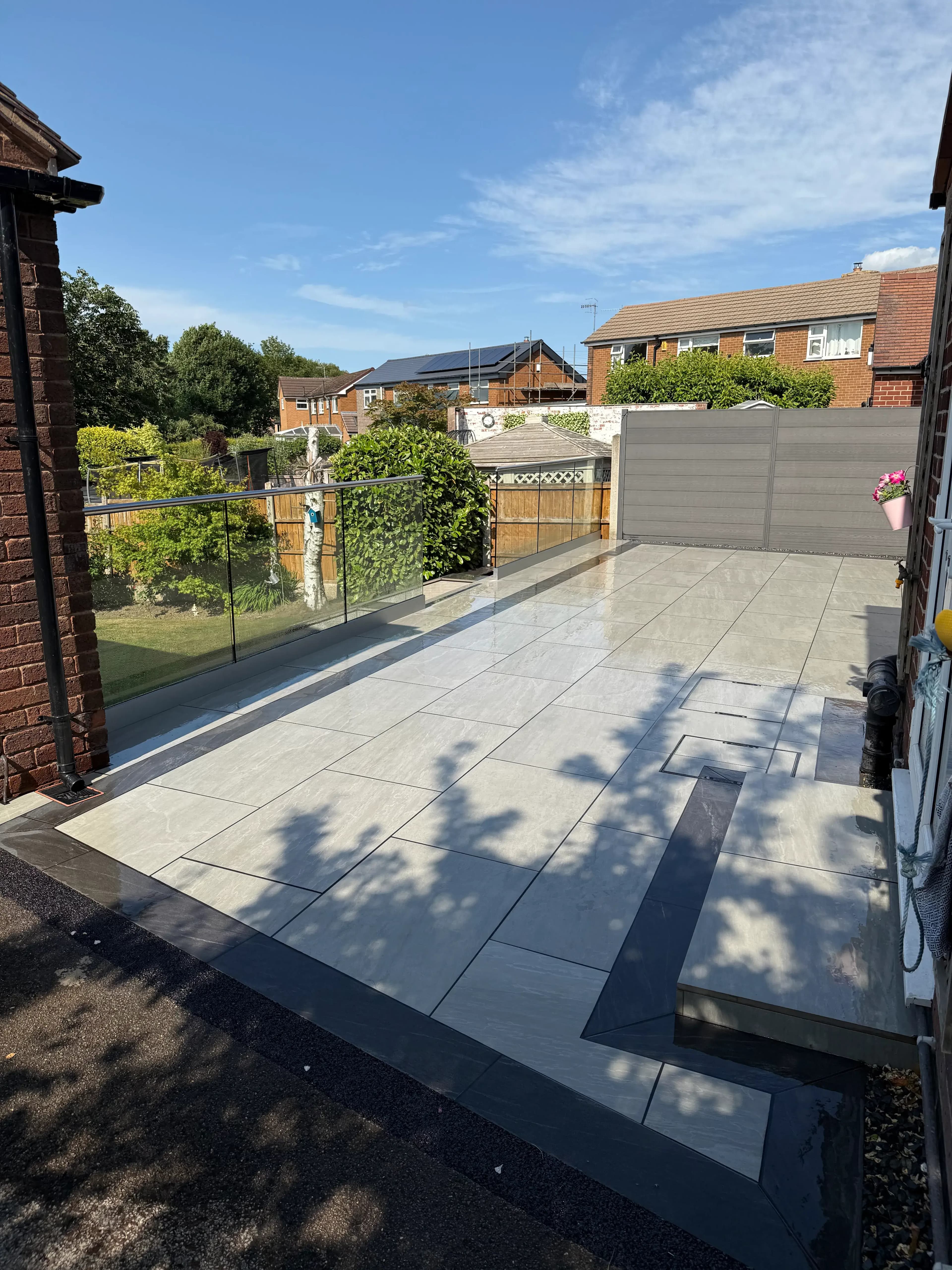 Porcelain & Sandstone Paving project 7 — Coppermill Landscapes Chesterfield