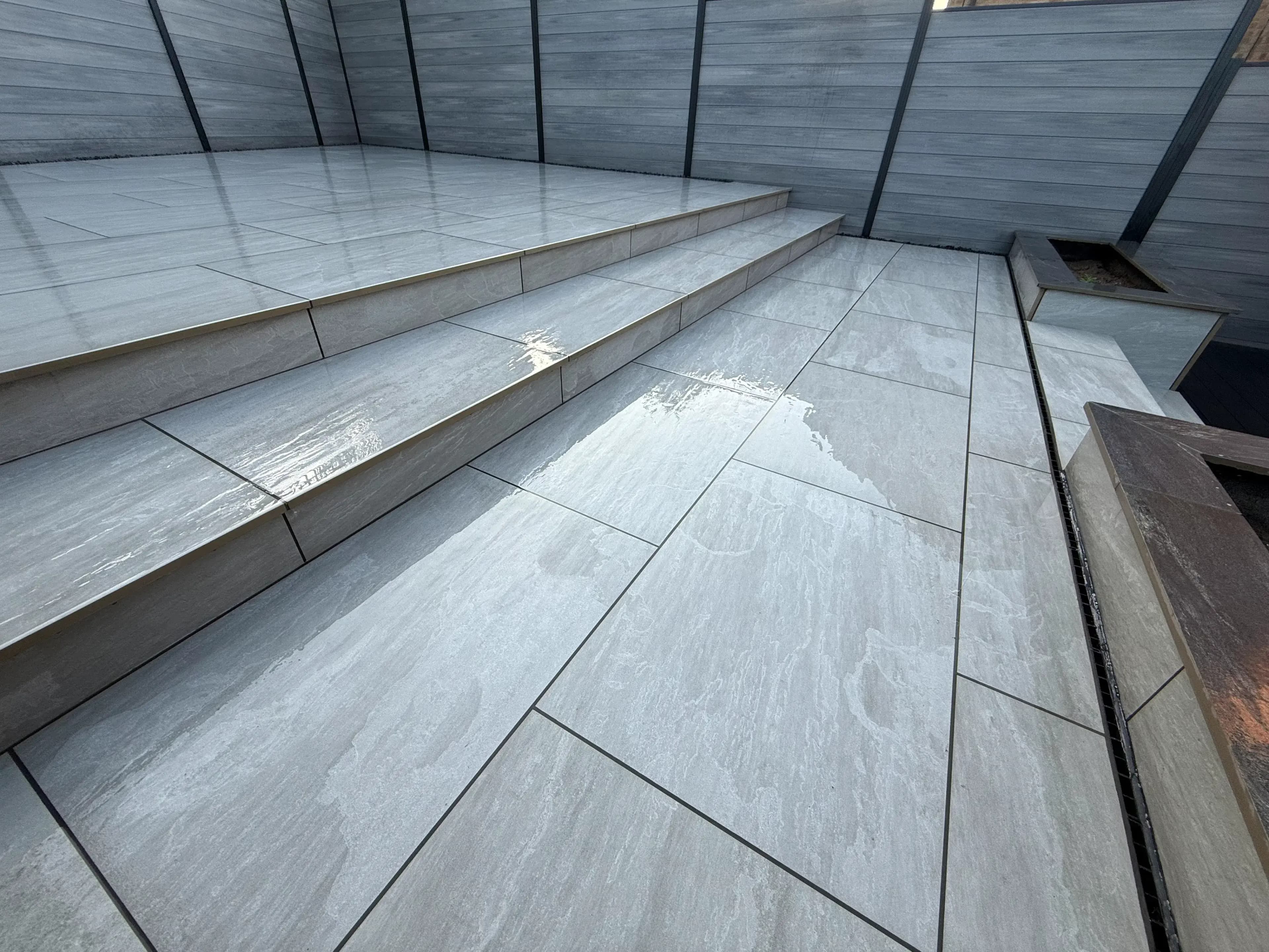 Porcelain & Sandstone Paving project 13 — Coppermill Landscapes Chesterfield