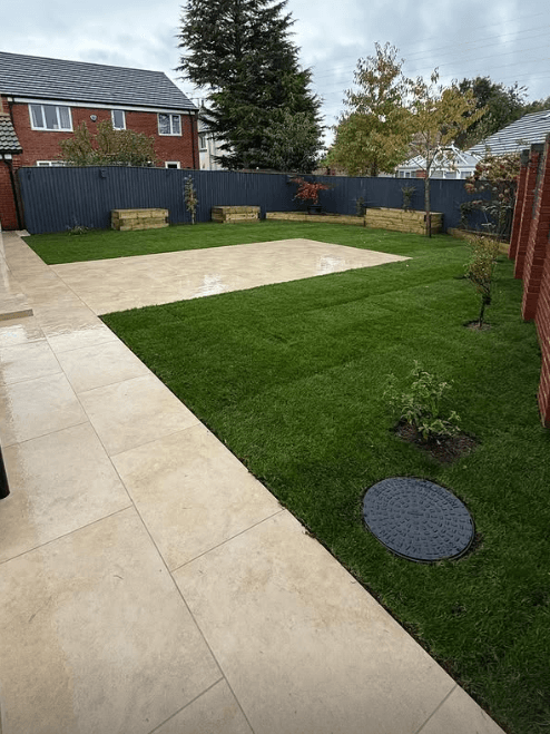 Porcelain & Sandstone Paving project 16 — Coppermill Landscapes Chesterfield