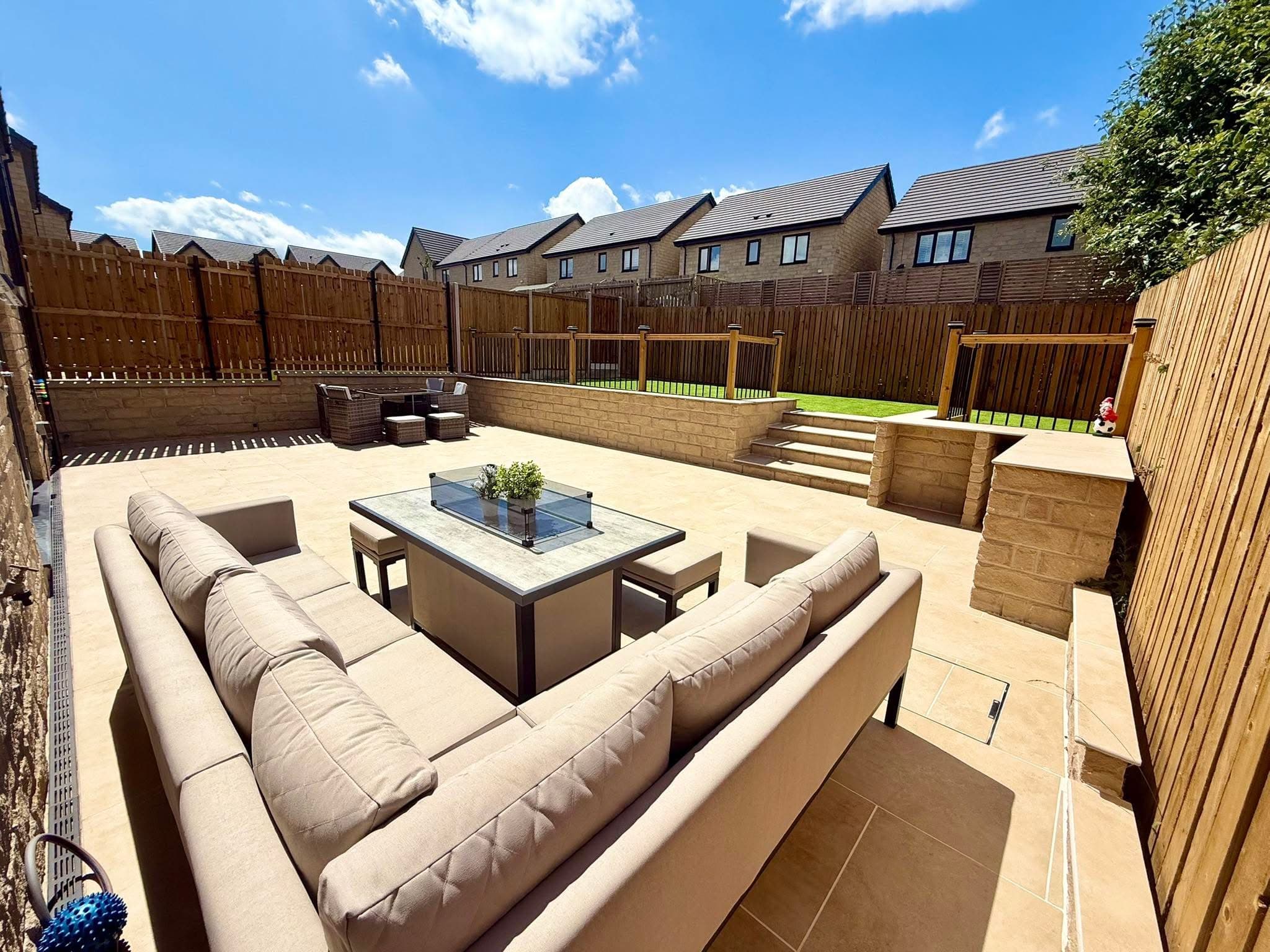 Porcelain & Sandstone Paving project 18 — Coppermill Landscapes Chesterfield