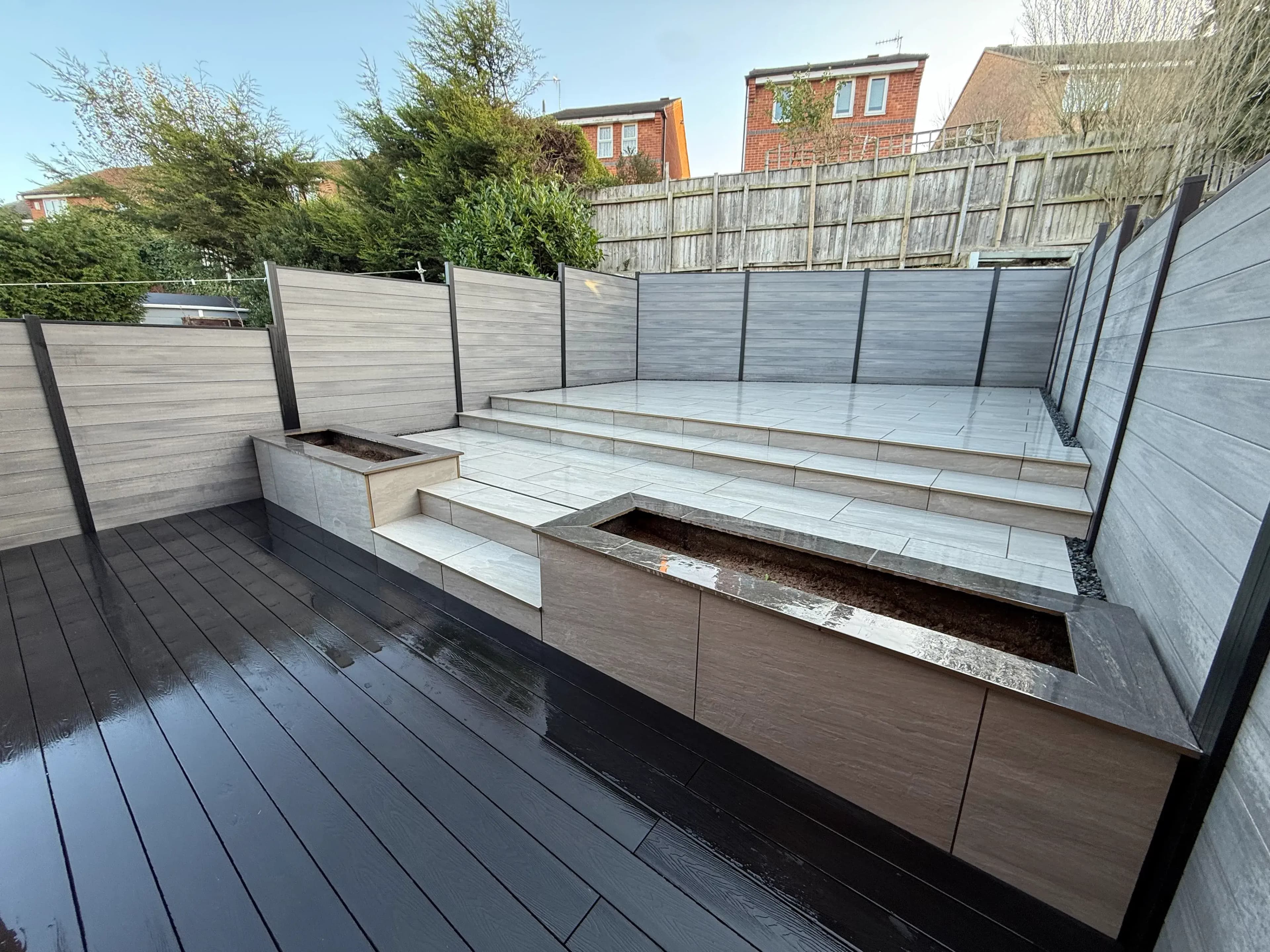 Porcelain Clad Planters & Retaining Walls — Coppermill Landscapes Chesterfield